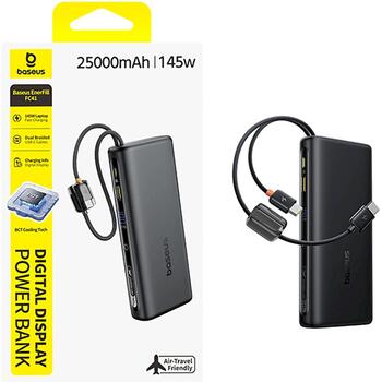 Baseus EnerFill FC41 Портативный аккумулятор 25000 mAh 145W / чёрный (6942521201839)