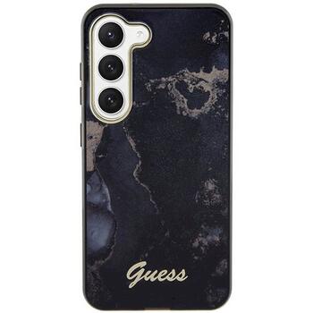 Guess GUHCS23MHTMRSK Golden Marble Collection Aizsargapvalks priekš Samsung Galaxy S23+ S916 / melns (GUHCS23MHTMRSK)