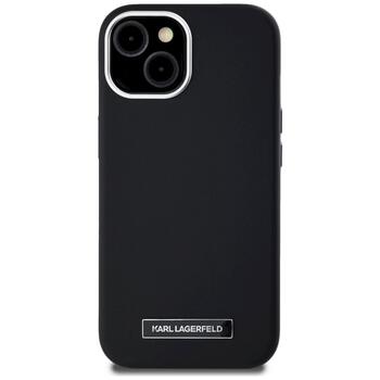 Karl Lagerfeld FW Metal Plate MagSafe Case Защитный чехол для iPhone 15 / чёрный (KLHMP15SPGMSRPK)