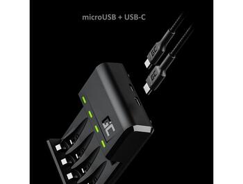 Green Cell VitalCharger UBS-C lādētājs AAA/AA akumulatoriem / 4x HR03 800mAh komplektā (GRSETGC0222205VN)