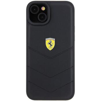 Ferrari Quilted Metal Logo Back Case Aizsargapvalks Priekš Apple iPhone 15 Plus (FEHCP15MRDUK)