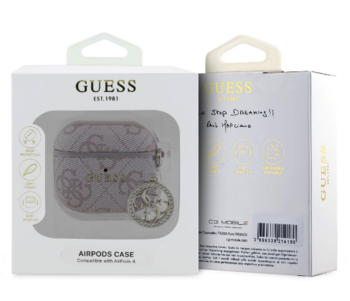 Guess 4G Script PC/PU Charm Case Чехол для наушников Apple AirPods 4 (GUA4P4E4CDP)