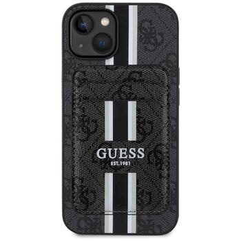 Guess 4G Stripes with wallet Magsafe Case Защитный чехол для iPhone 15 / чёрный (GUBPHCP15SP4RPSK)