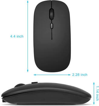 RoGer PM33 Uzlādējama Bezvadu Pele 1600DPI / 2.4GHz / Silent (RO-MOU-PM33-BK)