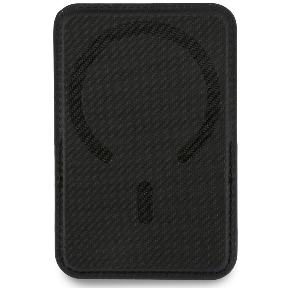 BMW Carbon Wallet Case Metal Logos MagSafe Telefona maciņš ar rāvējslēdzēju / melns (BMOWMCS26PTKLK)