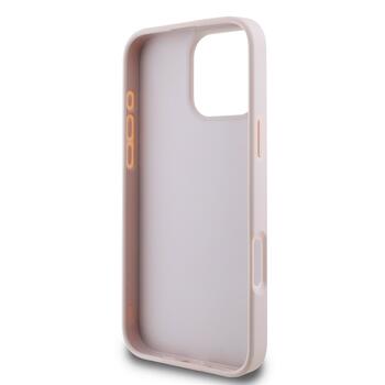 Guess PU 4G Metal Logo Case Защитный чехол для iPhone 16 Pro Max / розовый (GUHCP16X4GMGPI)