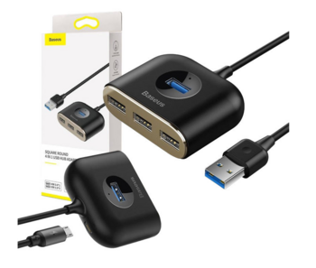 Baseus Square Round USB Adapteris USB 3.0 / 3x USB 2.0 / 1m (CAHUB-AY01)