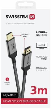 Swissten HDMI uz HDMI 4K Vads 3m (75501103)