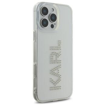 Karl Lagerfeld KLHCP16XHKLSTDCT Hardcase IML Rhinestones Logo Aizsargapvalks priekš iPhone 16 Pro Max 6.9