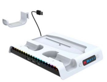 iPega P5S006 RGB Зарядочная Станция + Охлаждение для Игрового Пульта PS5 Slim (P5S006)