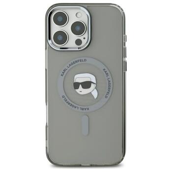 Karl Lagerfeld KLHMP16XHLSKIK Hardcase IML Metal Karl Head MagSafe Aizsargapvalks priekš iPhone 16 Pro Max 6.9