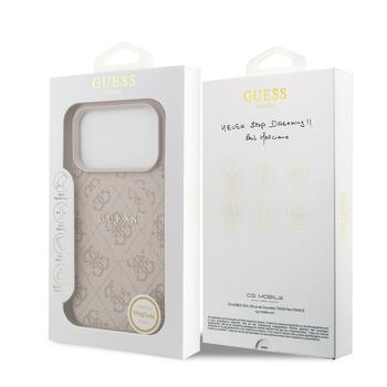 Guess PU Leather 4G Colored Ring MagSafe Case Защитный чехол для iPhone 17 Pro / розовый (GUHMP17LG4GFRP)