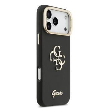 Guess PU Grained 4G Logo Stand Camera Frame Case Защитный чехол для iPhone 17 Pro Max / чёрный (GUHCP17XPCS4GSK)
