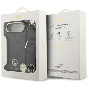 Guess 4G Strass Logo & Big Strap Metal Buttons MagSafe Защитный чехол для iPhone Air / чёрный (GUHMP17MP4G4DCSK)