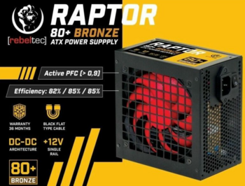 Rebeltec ATX RAP TOR BRONZE 80 Barošanas Bloks 600W (RBLZAS00017)
