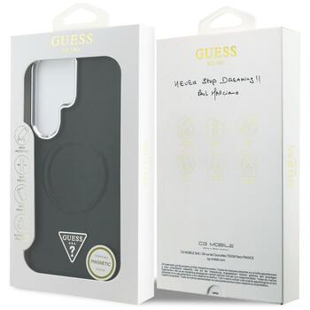 Case Guess Embossed Ring Triangle Logo MagSafe Защитный чехол для Samsung Galaxy S26 Ultra / чёрный (GUHMS26LPSDTSCMK)