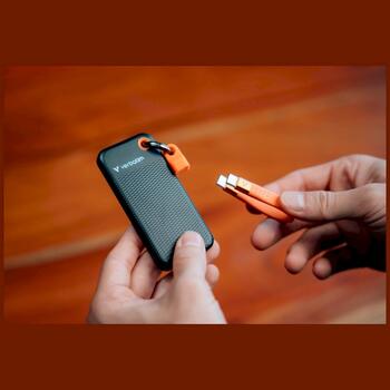 Verbatim 32285 Pocket External Drive SSD Внешний накопитель 512GB с брелоком и кабелем USB-C 3.2 gen.2 / чёрный-оранжевый (32285)