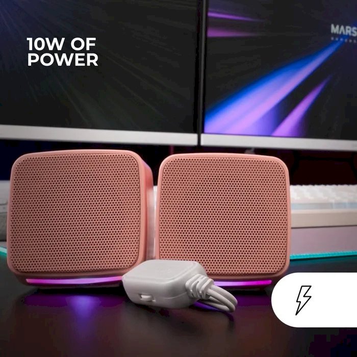 Mars Gaming MSPROP Stereo datoru skaļruni 10W / rozā (MSPROP)