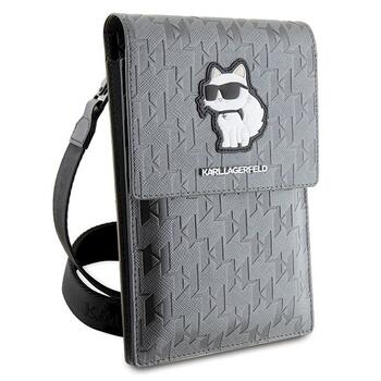 Karl Lagerfeld Torebka KLWBSAKHPCG Saffiano Monogram Choupette Telefona maciņš / sudraba (KLWBSAKHPCG)