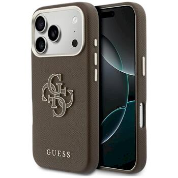 Guess FW Resin Logo Case Aizsargapvalks priekš iPhone 17 Pro / brūns (GUHCP17L5PS4RGGW)