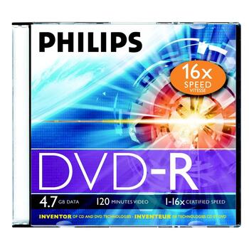 Philips DM4S6S01F Диск DVD-R 4.7GB slim case (DM4S6S01F)