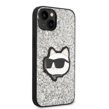 Karl Lagerfeld KLHCP14SG2CPS Hardcase Glitter Choupette Patch Aizsargapvalks priekš iPhone 14/15/13 6,1