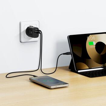 Swissten Edge GaN Tīkla Lādētājs USB-C PD 20W + USB-A 18W QC (22071712)