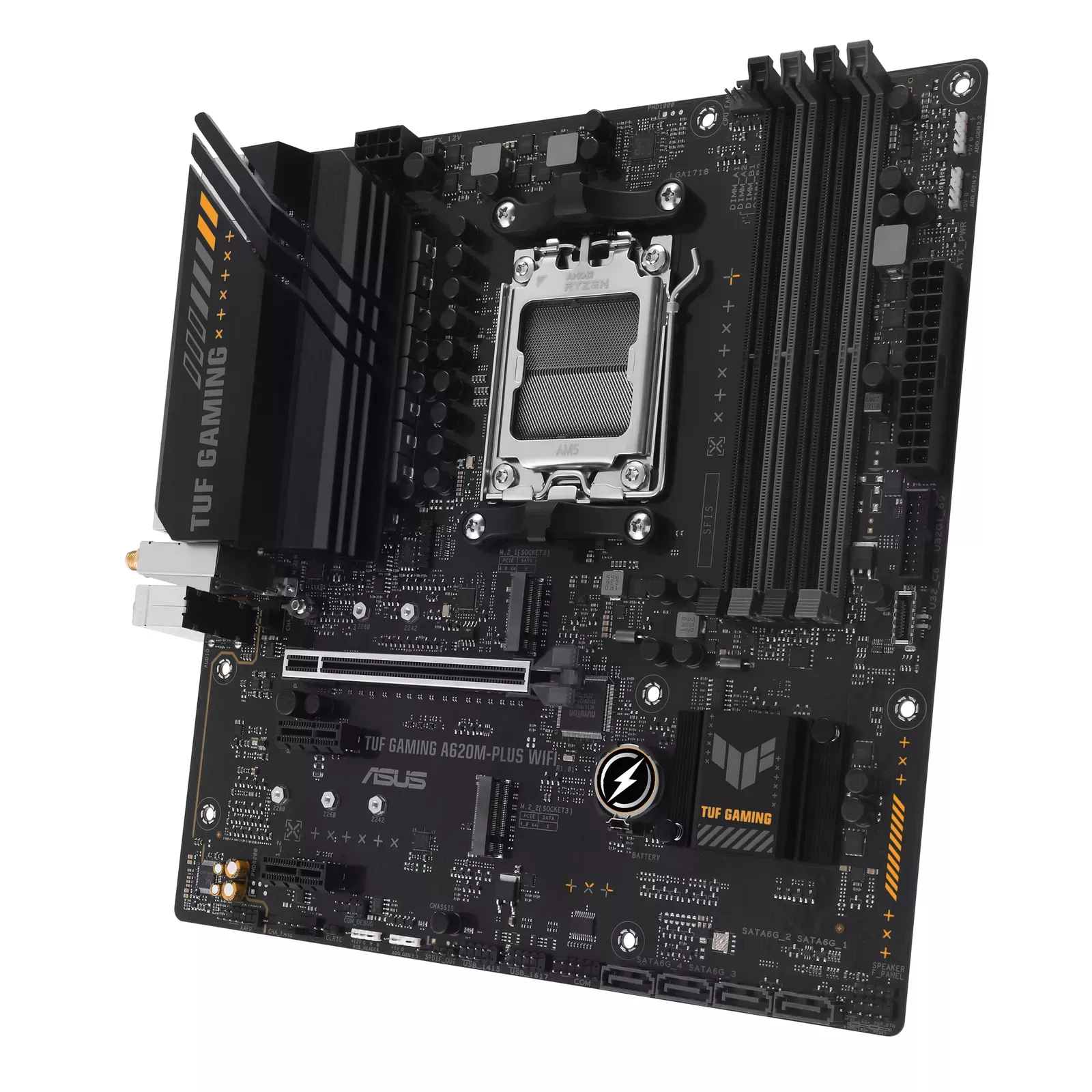 Asus TUF Gaming A620M-PLUS WIFI Материнская плата AMD A620 / Socket AM5 / Micro-ATX / Wi-Fi (90MB1F00-M0EAY0)