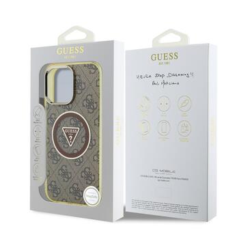Guess IML 4G Glitter and Triangle Logo MagSafe Защитный чехол для Apple iPhone 16 Pro Max (GUHMP16XHG4PRTGW)