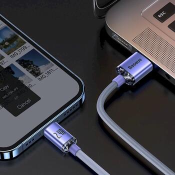 Baseus CAJY000005 Crystal Shine Series Data Cable Datu kabelis USB to Lightning 20W 1.2m / violets (CAJY000005)