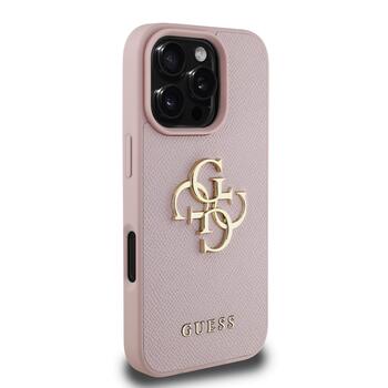 Guess PU Grained 4G Metal Logo Чехол для Apple iPhone 16 Pro (GUHCP16LPGT4MBP)