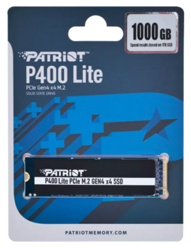 Patriot P400LP1KGM28H SSD диск 1TB / M.2 / PCI Express 4.0 / NVMe (P400LP1KGM28H)