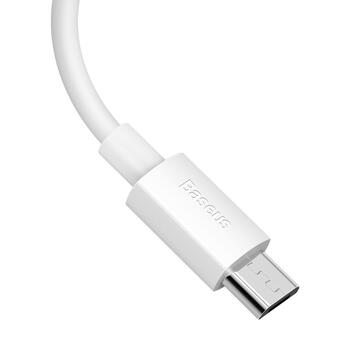 Baseus Simple Wisdom Data Cable Kit Кабель для передачи данных USB to Micro 2.1A (2PCS/Set) 1.5m / белый (TZCAMZJ-02)