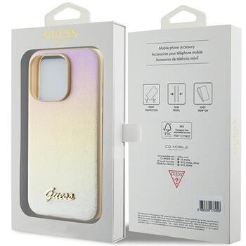 Guess GUHCP14XPSAIRSD Saffiano Iridescent Script Защитный чехол для iPhone 14 Pro Max 6.7