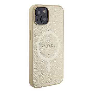 Guess Saffiano MagSafe Back Case Aizsargapvalks Priekš Apple iPhone 15 Plus (GUHMP15MPSAHMCB)