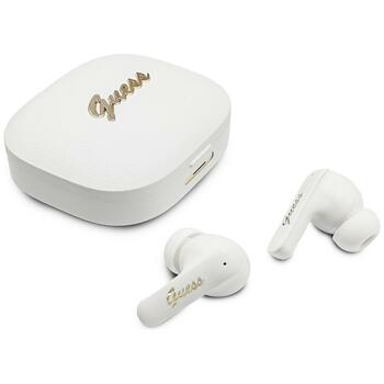 Earphone TWS Guess Script Metal Logo Беспроводные наушники / белый (GUTWSX45PGSH)