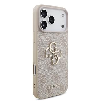 Guess PU 4G Metal Logo Strap Case Aizsargapvalks priekš iPhone 17 Pro Max / rozā (GUHCP17XP4GMGSP)