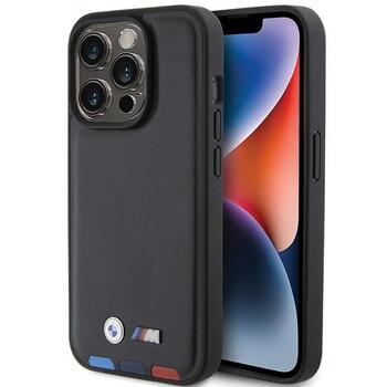 BMW Leather Stamp Tricolor Back Case Защитный Чехол для Apple iPhone 15 Pro (BMHCP15L22PTDK)