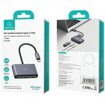 Usams 5in1 USB 2.0 / USB 3.0 / USB-C / TF / SD / hubs (SJ628HUB01)