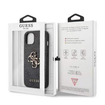Guess PU 4G Metal Logo Case Защитный чехол для iPhone 13 / серый (GUHCP13M4GMGGR)