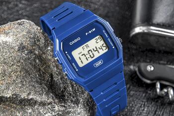 CASIO Unisex Watch Rokas pulkstenis F-91WB-2A1EF / zils (F-91WB-2A1EF)