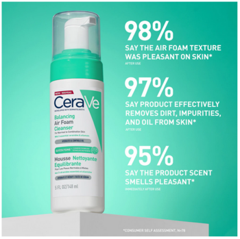 CeraVe Balancing Air Foam Cleanser Putu tīrīšanas līdzeklis 148ml (3337875925334)
