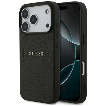 Guess Grained Ring MagSafe Case Защитный чехол для iPhone 17 Pro / чёрный (GUHMP17LPGHSMMK)