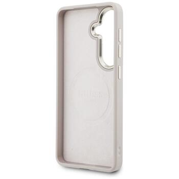 Guess 4G Big Rhinestone Triangle Strap MagSafe Защитный чехол для Samsung Galaxy S26 / розовый (GUHMS26SP4G4DCSP)