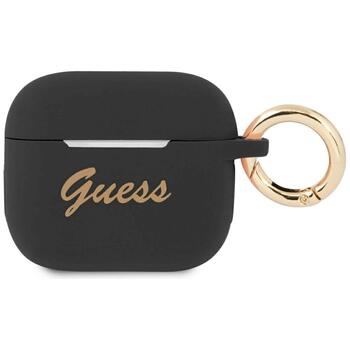 Guess GUA3SSSK AirPods 3 cover Silikona aizsargapvalks priekš AirPods 3 Vintage Script / melns (GUA3SSSK)