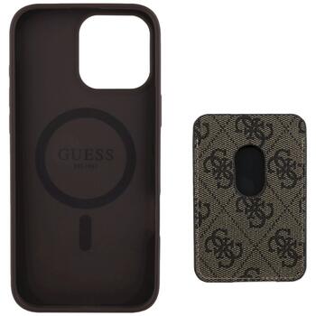 Guess 4G Stripes with wallet Magsafe Case Aizsargapvalks priekš iPhone 16 Pro Max / brūns (GUBPHCP16XP4RPSW)