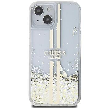 Guess GUHCP15MLFCSEGT Liquid Glitter Gold Stripes Защитный чехол для iPhone 15 Plus / 14 Plus 6.7