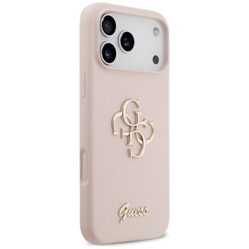 Guess Silicone Big 4G Script Case Защитный чехол для iPhone 17 Pro Max / розовый (GUHCP17XSC4GSMP)
