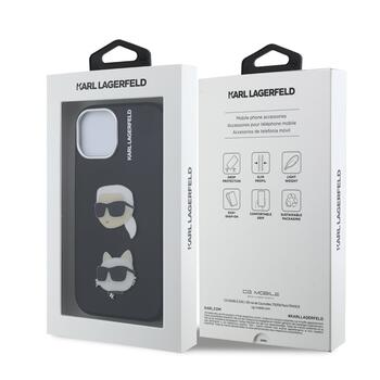 Karl Lagerfeld Grained PU K&CH Heads Case Чехол для Apple iPhone 15 (KLHCP15SPSFDHPK)