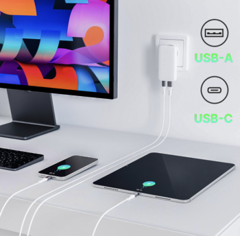 Qualo QLS-GN-US-AC-45-00 GaN Ultra Slim Зарядное устройство USB-C / 45W (QLS-GN-US-AC-45-00)